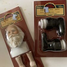 Porcelain santa head, feet, boots Darice new In Package picture