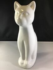 10” White Cat Figurine sitting Ceramic Porcelain figurine picture