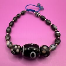 Very Old antique ethnic pyu etched agate Eye  beads glass, natural stone bracele picture