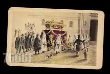 TINTED CDV NIGHT TIME FUNERAL PROCESSION WITH MONKS GIORGIO CONRAD ITALY 1800S picture