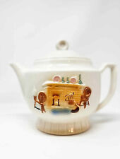 1930s Porcelier Tea Pot Vitreous Hand Decorated China Colonial Hearth picture