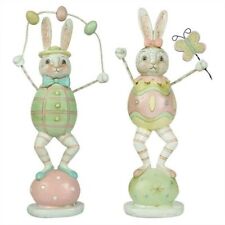 Johanna Parker Vintage Distressed Easter Bunny Figurines - Set of 2 - RARE #1 picture