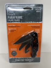 Gerber Paraframe 3 Blade Folder Knife with Ballistic Nylon Sheath Sealed New picture