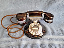 Automatic Electric Chrome And Mahogany Telephone picture