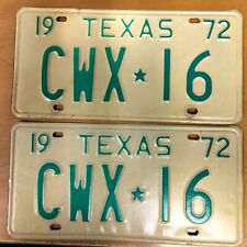 1972 Texas license plate pair CWX 16 Truck DMV CAR Chevy Ford Dodge  picture