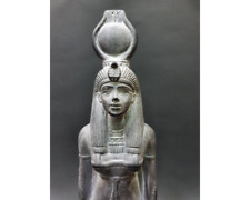 Unique Heavy Gray basalt stone of HATHOR Goddess the god of love , sky , beauty picture