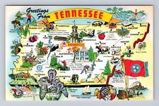 Greetings From Tennessee, State Map, State Flag, State Bird, Vintage Postcard picture