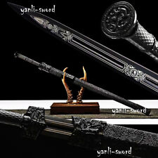 Cool black Dragon Fittings Carbon Steel blade Chinese Sword Han Dynasty Jian  picture