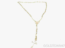 14K Solid Multi Color Gold Beads Our Lady of Guadalupe Rosary Necklace Rosario picture