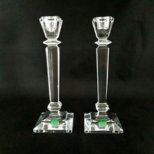 Set of 2 Kristal Color 24% Lead Crystal Candlestick Candle Holder ITALY 8
