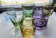 Krosno Poland Whiskey Glass Gem Color Curated Mikasa Fostoria Barware Set Of 6 picture