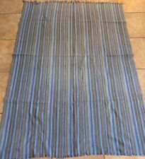 Vintage Dogon,Mali Blue, Tan Striped Fabric/Hand Woven Cotton Strips/42