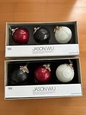 Jason Wu Set of 3 Elegant Designer Glass Christmas Ornaments with Box picture