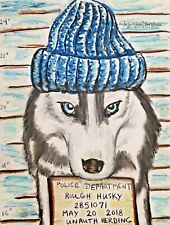 Siberian Husky Dog Mug Shot Poster 13 x 19 Art Print Decor For Home KSams Funny picture