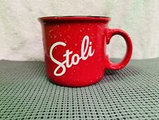 Stolichnaya Vodka Large Red Camping Style Ceramic Coffee Mug / Cup - Stoli #1535 picture