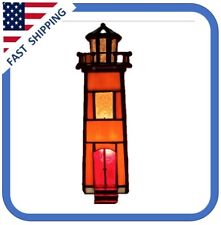 Vintage Stained Glass Lighthouse Table Top Nightlight 7 Inches Tall picture