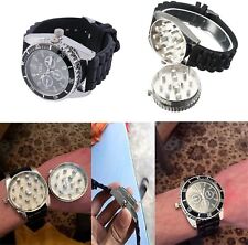 Men's Wrist Watch 2 in 1 Dried Tobacco Grinder Herb Spice Crusher Cigarette Tool picture