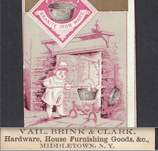Middletown NY Vail Brink & Clark Hardware Store Iron Kitchen Graniteware Ad Card picture