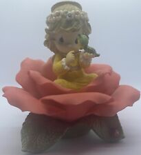 1999 Precious Moments Red Rose Of Love Expressive Blossoms Porcelain Angel picture