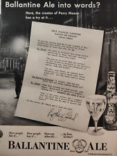 Vintage Ad Advertisement Erle Stanley Gardner Perry Mason for Ballentine Ale picture