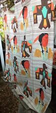 VINTAGE 1950'S/60'S NATIVE AMERICAN THUNDERBIRD TWIN SIZE COVERLET BLANKET picture