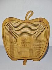 Bonnie & Pop NY Wood Collapsible Apple Folding Fruit Basket Folds Flat Nice picture