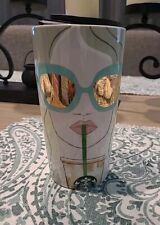Starbucks Los Angeles LA Girl  Ceramic Coffee Travel Mug Tumbler 12 Oz W/ Lid picture