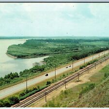 c1960s Panoramic View of Three States NE, IA, SD Postcard Missouri River A73 picture