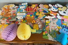 Vintage Easter Die Cut Decorations Lot Of 17 Honeycomb Cardboard Cutouts picture