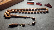 Vintage Original Snake Wood Prayer Beads, Amber Bakelite Tesbih Rosary Misbaha picture
