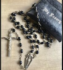 Glass and Sterling Antique Rosary with Case picture