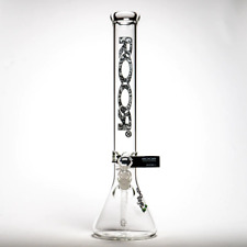 ROOR GLASS  14” Lace Beaker Thick 5mm Hvy Heady Hookah Bong Water Pipe picture