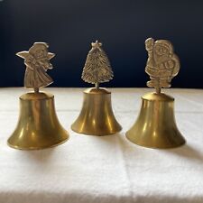 Christmas Themed Brass Bells Angel Tree Santa picture