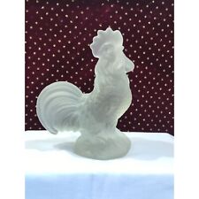 Vintage Goebel Germany 1978 frosted glass or crystal rooster, 5.5 in tall picture
