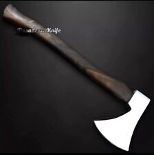 Custom Handmade Axe Viking Battle Steel Carbon Medieval Sheath Hand Forged Beard picture