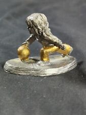 Vintage RB Heavy Pewter 1987 Kid Bowling Little Girl Playing R & B 1-7/8