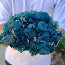 1.45lb NATURAL Green Cube FLUORITE Quartz Crystal Cluster Mineral Specimen picture