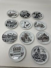 11 Vintage Furstenberg Porcelain Coasters Germany Architecture picture