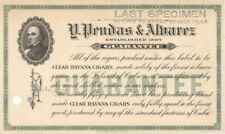 Y. Pendas and Alvarez Cigar Label - American Bank Note Specimen - American Bank  picture