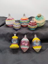 Vintage Premiere Nonsilvered WWII Era Hand Painted Glass Ornaments Set of 8 picture