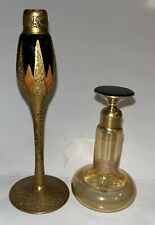 Vintage DeVilbiss perfume bottles   Art Deco Glass Enamel And Iridescent USA picture