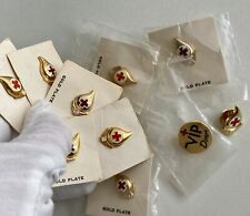 American Red Cross Pin Lot 10 Pins Rare VIP Blood Donor Pin Gold Plate 15,14,13+ picture