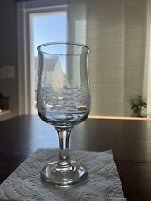 Vintage Clear Frosted Winter Tree Wine Glasses Gold Rim - SET OF 12 picture
