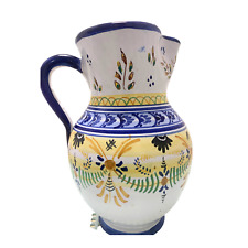 Vintage JS Talavera Espana Folk Art Pottery HandPainted Handcrafted Pitcher 8.5