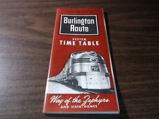 OCTOBER 1954 BURLINGTON ROUTE CB&Q SYSTEM PUBLIC TIMETABLE picture