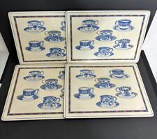 4 Maria Ryan Placemats Pimpernel Tea Time Cup 16x12” Cork Made in England picture