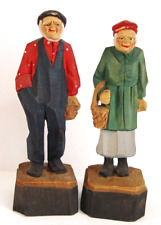1950's Canadian, Eleve Andre Bourgault, Carved Wood, Folk Art Figurines 5 1/4