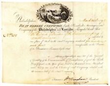 Philadelphia and Lancaster Turnpike signed by William Bingham - Vellum Stock Cer picture