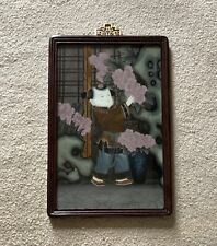 VTG/Antique R.O.C. Chinese Reverse Glass Painting, Boy With Flowers picture