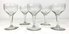 Antique Bryce Cordial Liquor Stem Glasses Needle Etched Set of 5 Early 1900's  picture